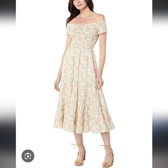 HEARTLOOM MINA MIDI DRESS FLORAL BLUSH XS New - Picture 12 of 12